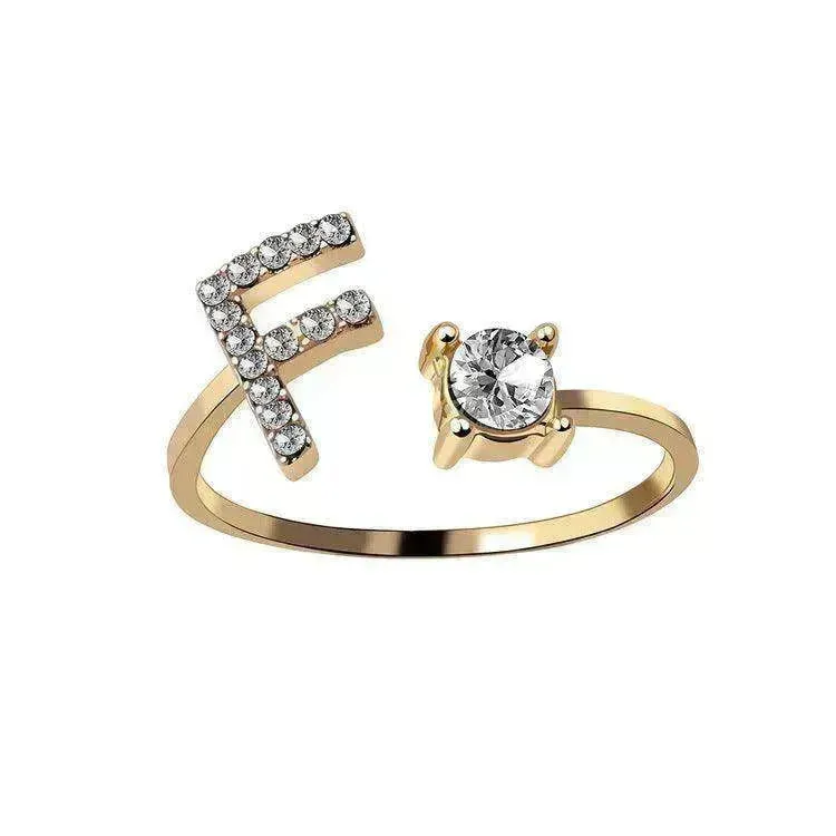 Customizable 26-Letter Ring: Fashionable & Elegant Jewelry