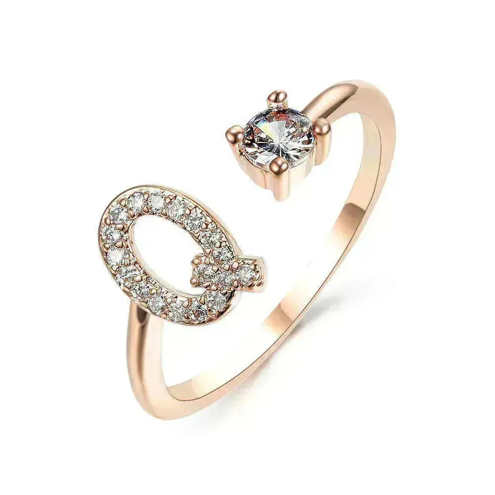 Customizable 26-Letter Ring: Fashionable & Elegant Jewelry