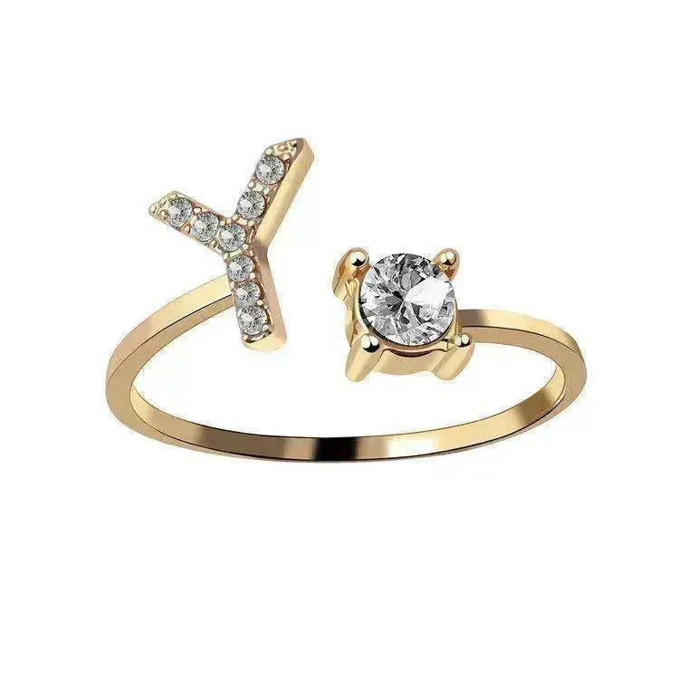 Customizable 26-Letter Ring: Fashionable & Elegant Jewelry