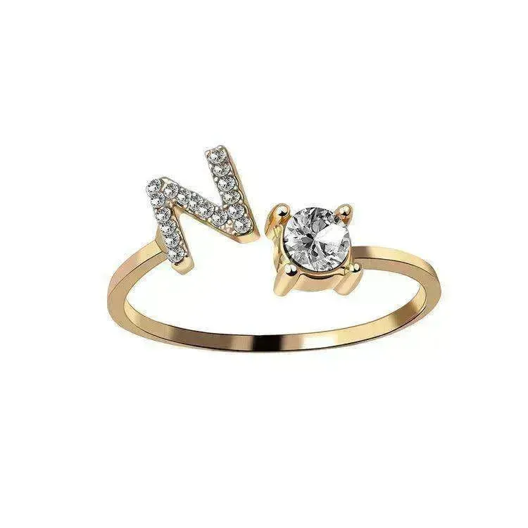 Customizable 26-Letter Ring: Fashionable & Elegant Jewelry
