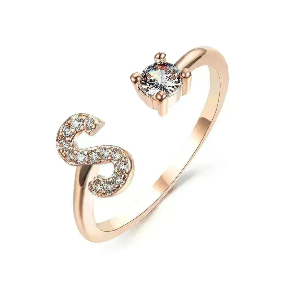 Customizable 26-Letter Ring: Fashionable & Elegant Jewelry