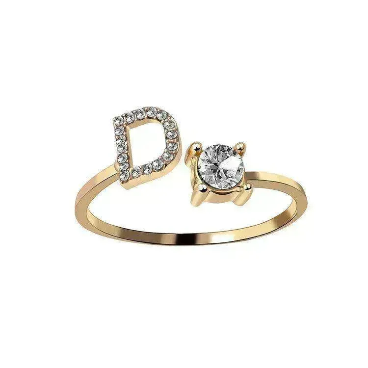 Customizable 26-Letter Ring: Fashionable & Elegant Jewelry