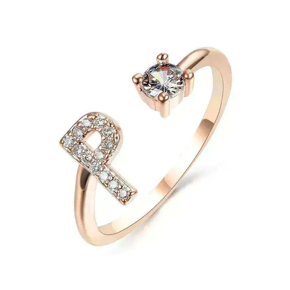 Customizable 26-Letter Ring: Fashionable & Elegant Jewelry