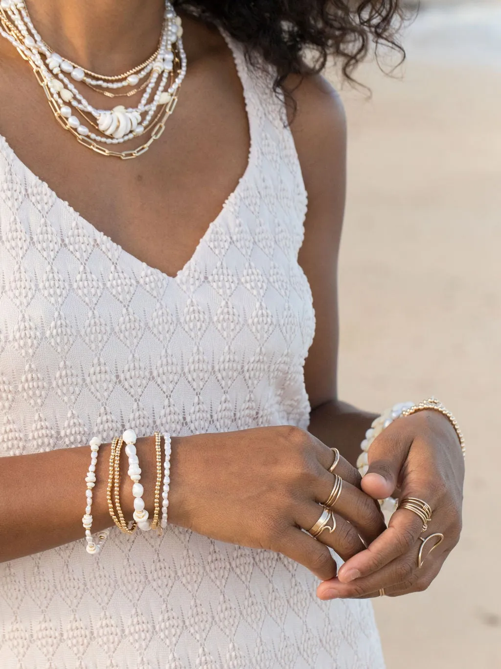 Dainty Smooth Gold Stack Ring - Kaipo