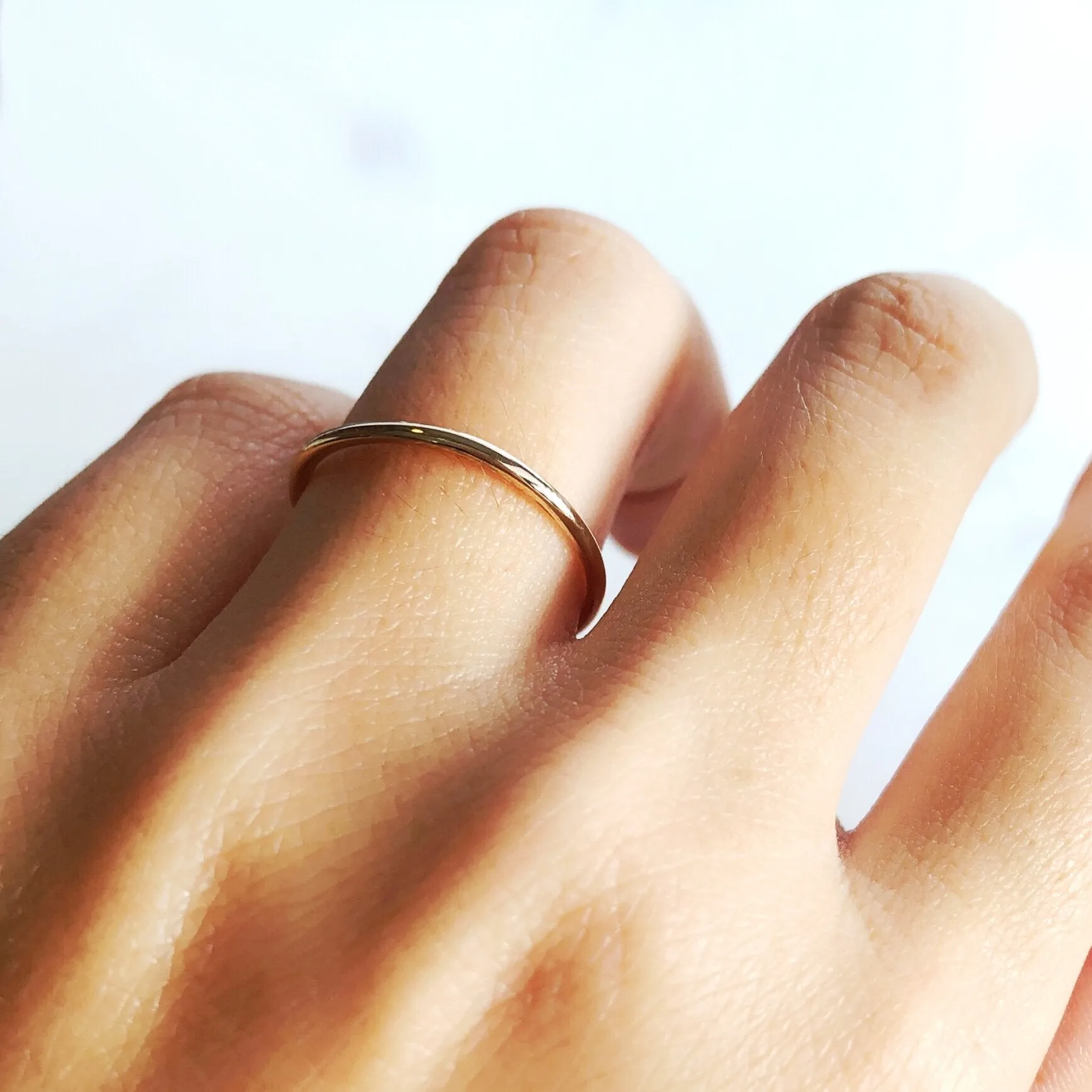 Dainty Smooth Gold Stack Ring - Kaipo