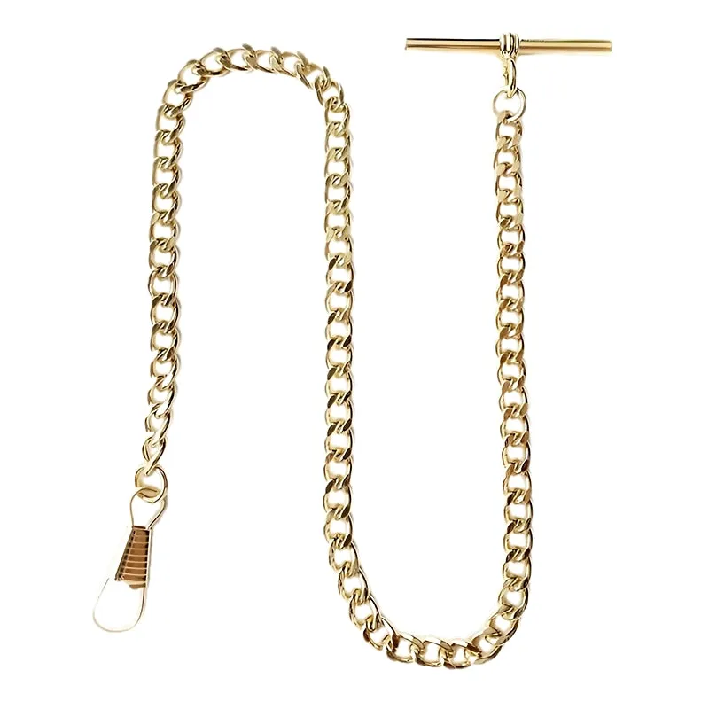 Desperado Gold Plated Albert Vest T-Bar Pocket Watch Chain 545GT