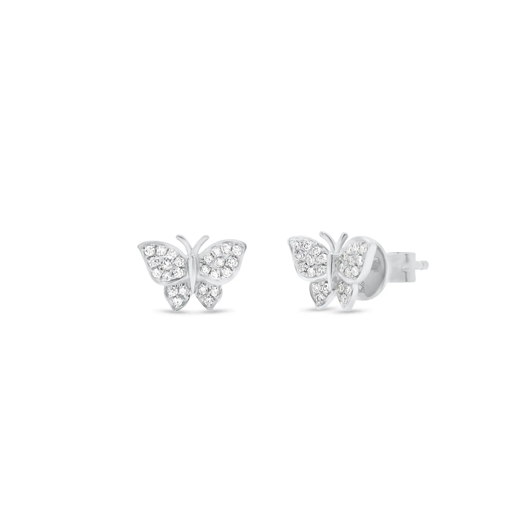 Diamond Butterfly Stud Earrings