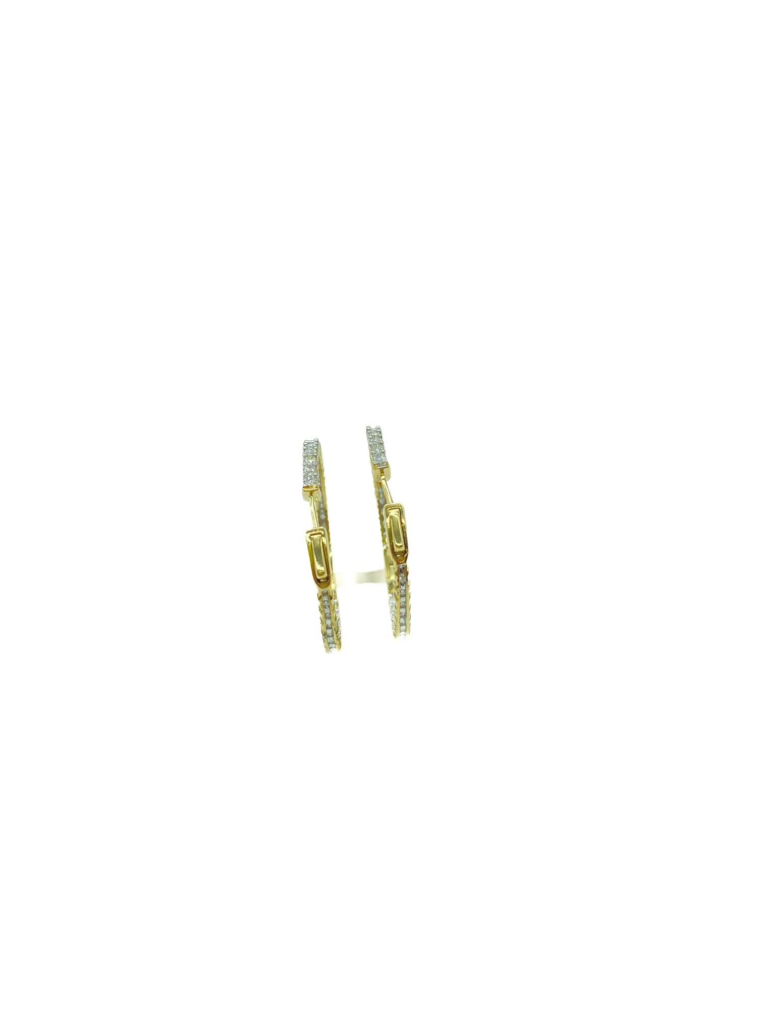 Diamond In/Out Hoop Earrings