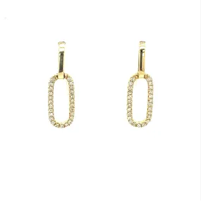 Diamond Paperclip Design Earrings
