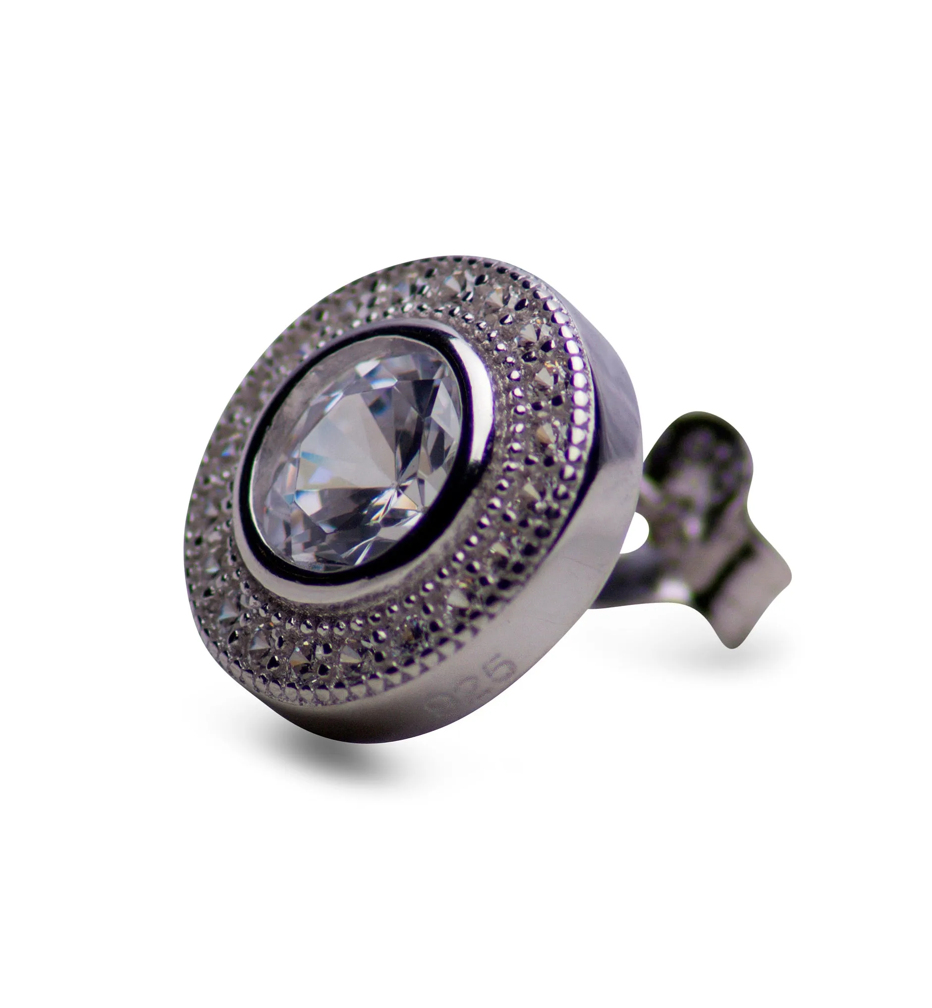 Diamond Simulant Halo Earrings