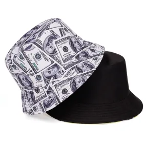 Dollar Print Fishing Cap Bob Chapeau Femme Reversible Bucket Hat Men Fishing Bucket Hats For Wome