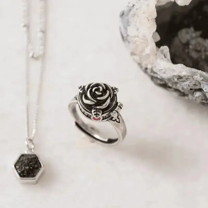 Druzy Hex Black Agate Necklace