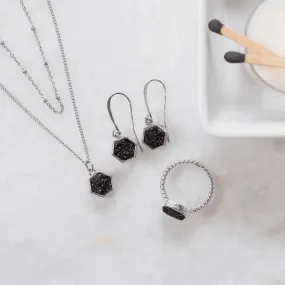 Druzy Hex Black Agate Necklace