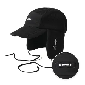EARFLAP 5 PANEL FLEECE HAT BLACK