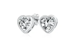 Earrings 0.58 cts Natural Heart Diamonds F VS1 18kt Gold Studs