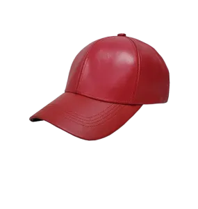Emstate Red Men's Genuine Cowhind Leather Adjustable Baseball Cap