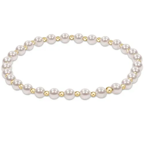 enewton Extends - classic grateful pattern 4mm bead bracelet - pearl