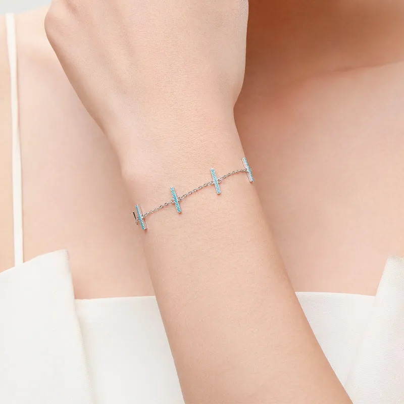 European and American Fashion Sterling Silver Turquoise Bracelet