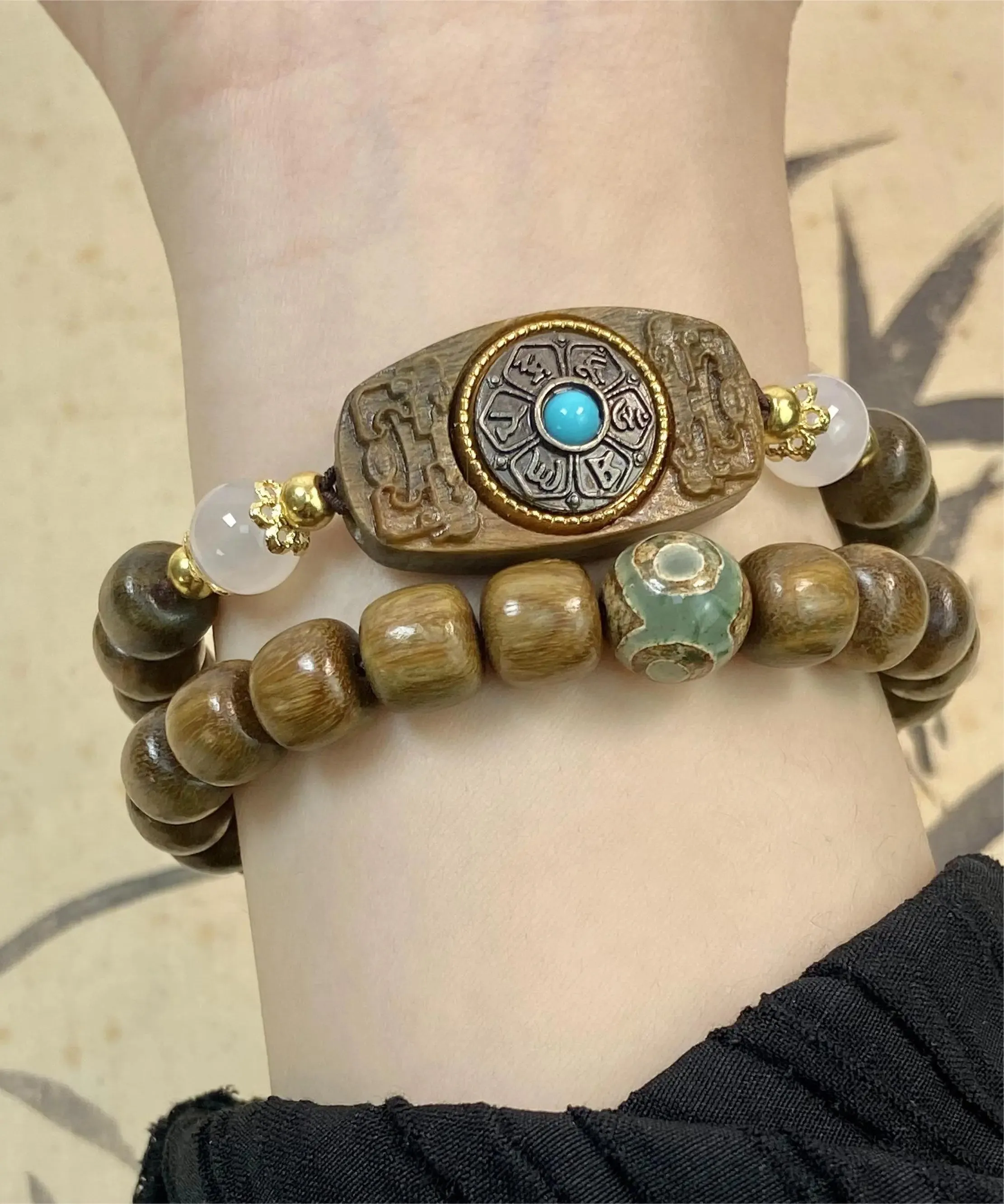 Fine Brown Turquoise Sandalwood Chain Bracelet ML0291