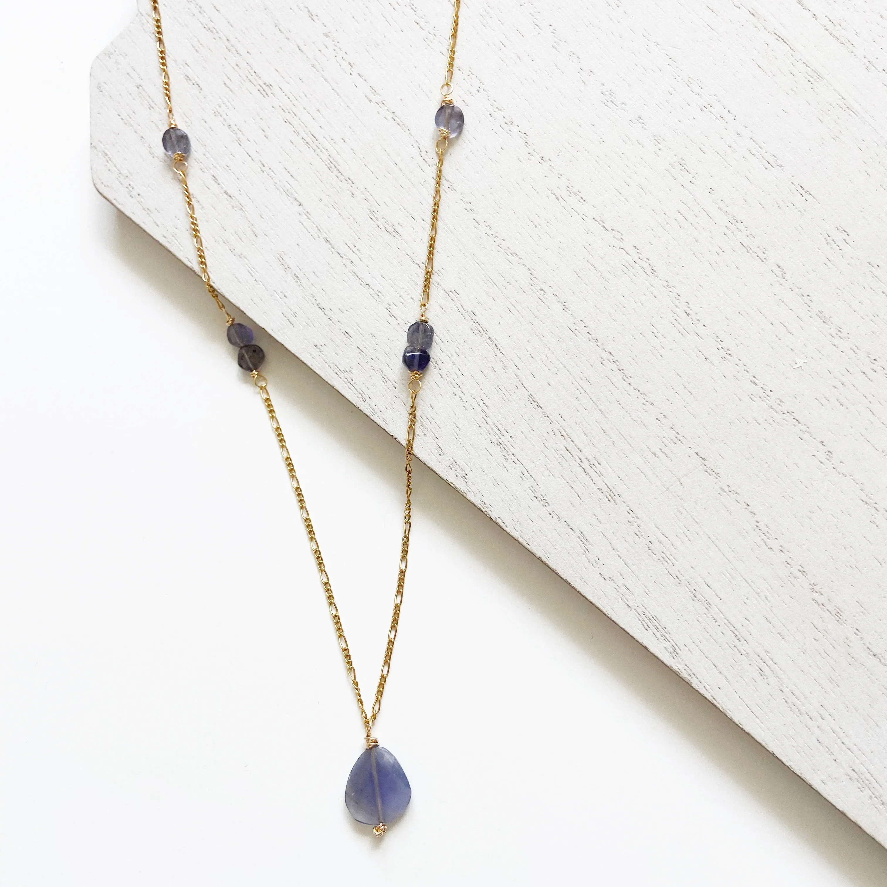 Floating Gemstone Mid Length Necklace (21 inches)
