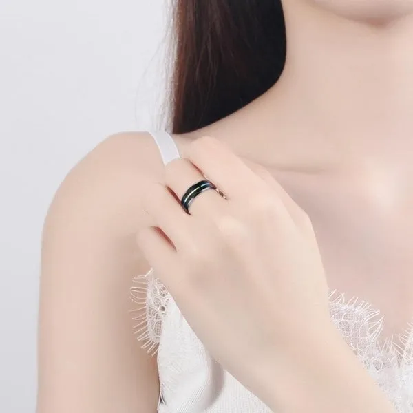 Funki Buys | Rings | Black Stainless Steel Rainbow Wedding Band