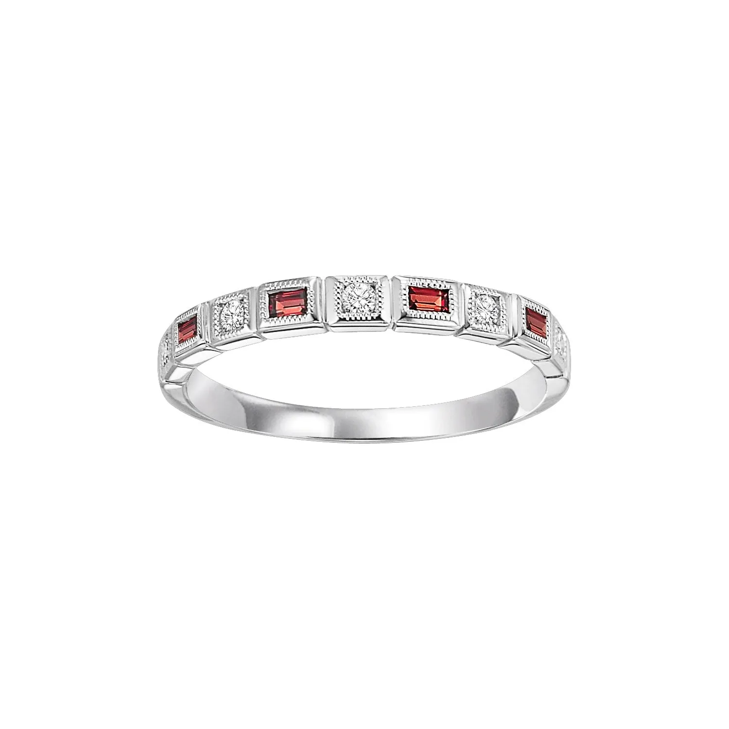 Garnet   Diamond Stackable Band - Multiple Options