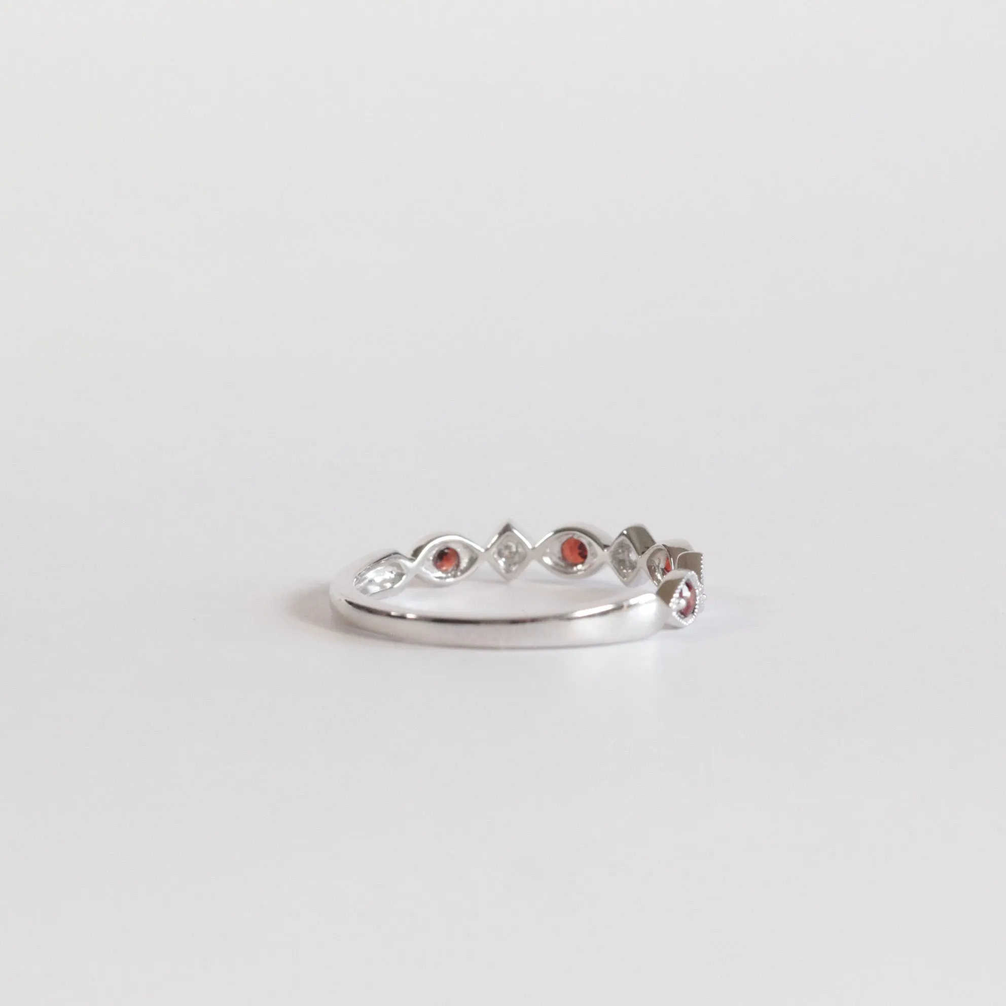 Garnet   Diamond Stackable Band - Multiple Options
