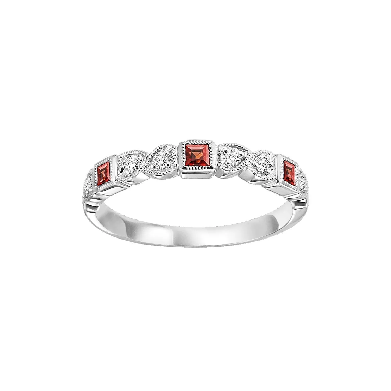 Garnet   Diamond Stackable Band - Multiple Options
