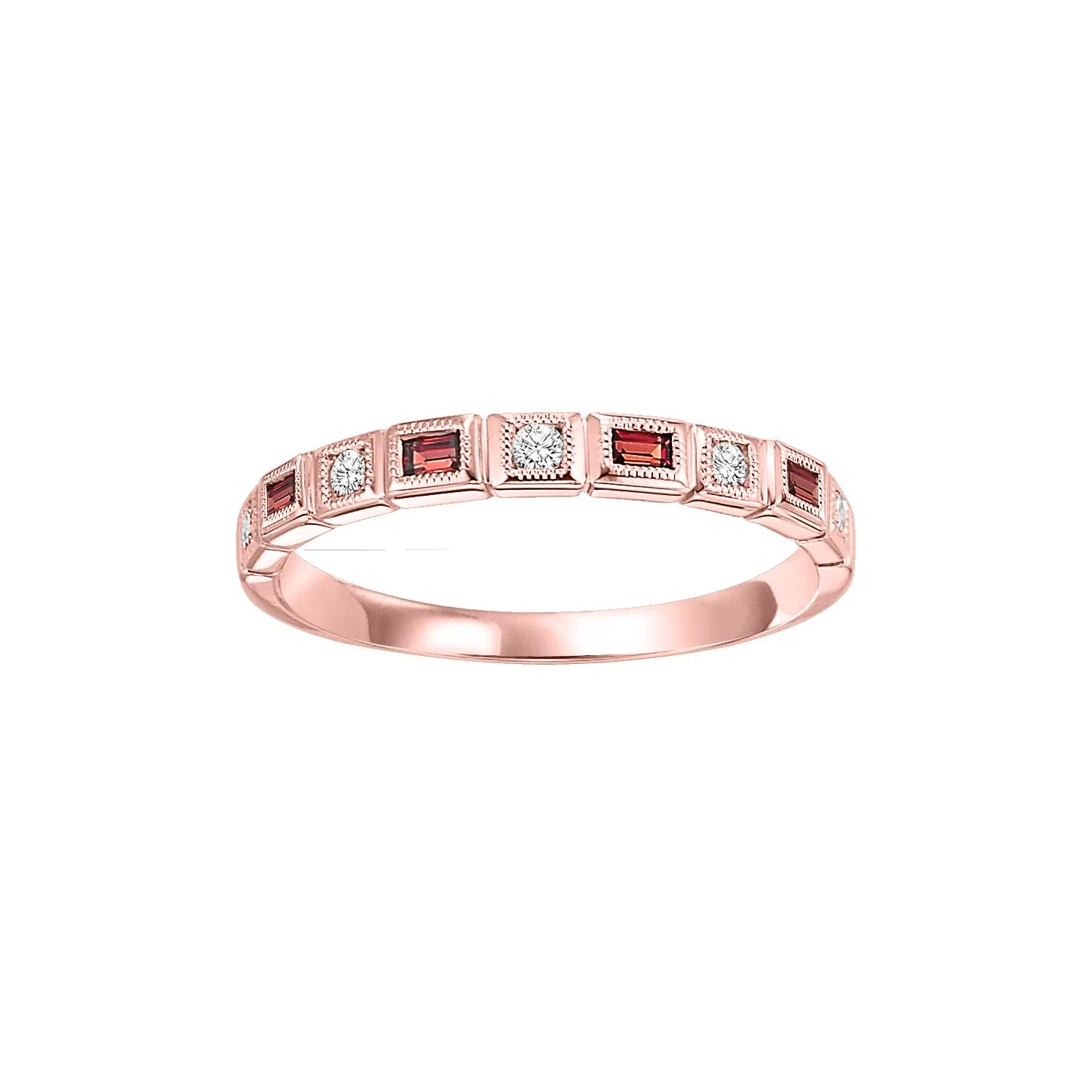 Garnet   Diamond Stackable Band - Multiple Options