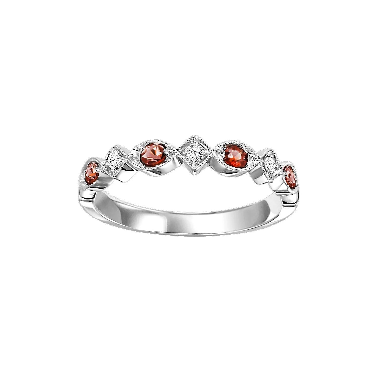 Garnet   Diamond Stackable Band - Multiple Options