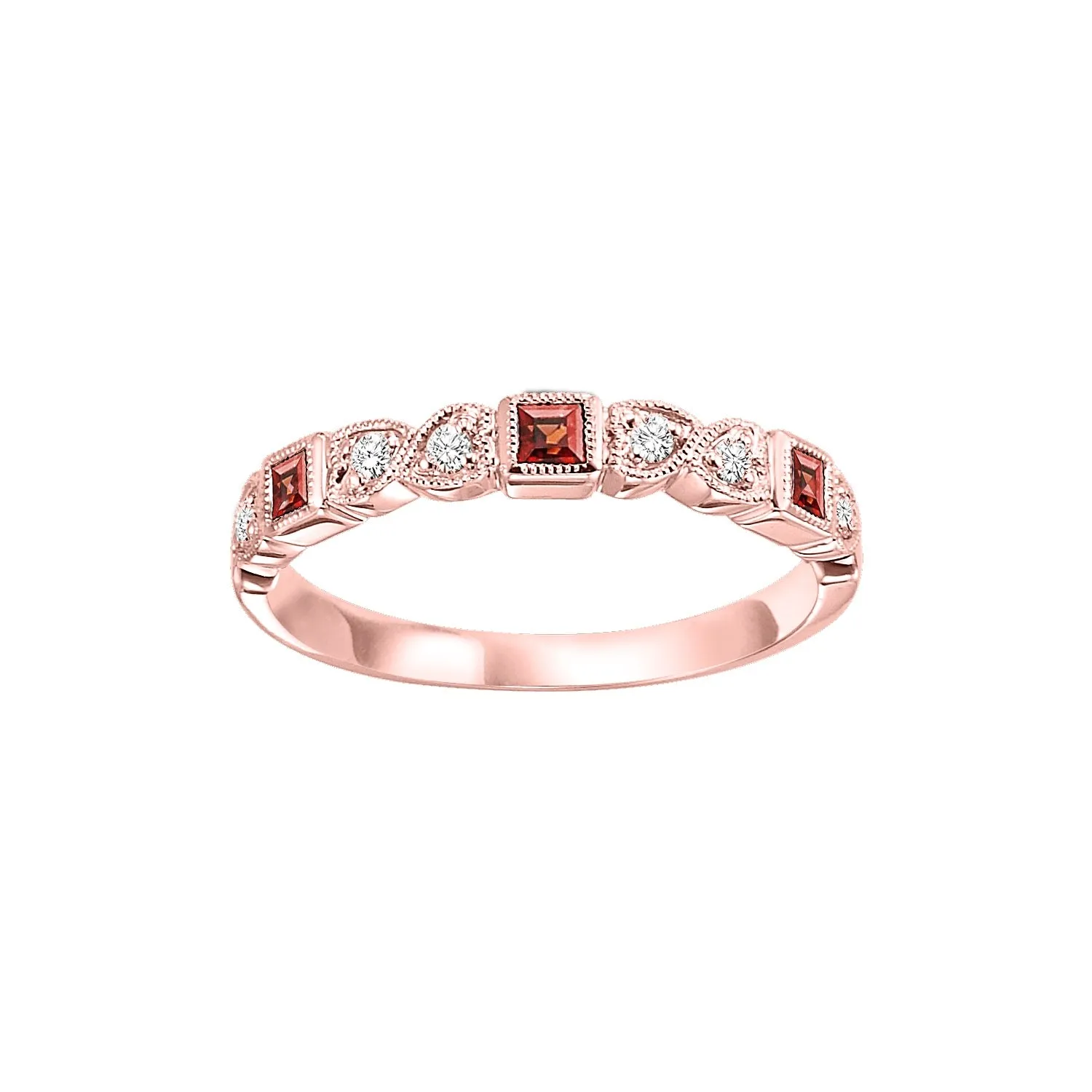 Garnet   Diamond Stackable Band - Multiple Options
