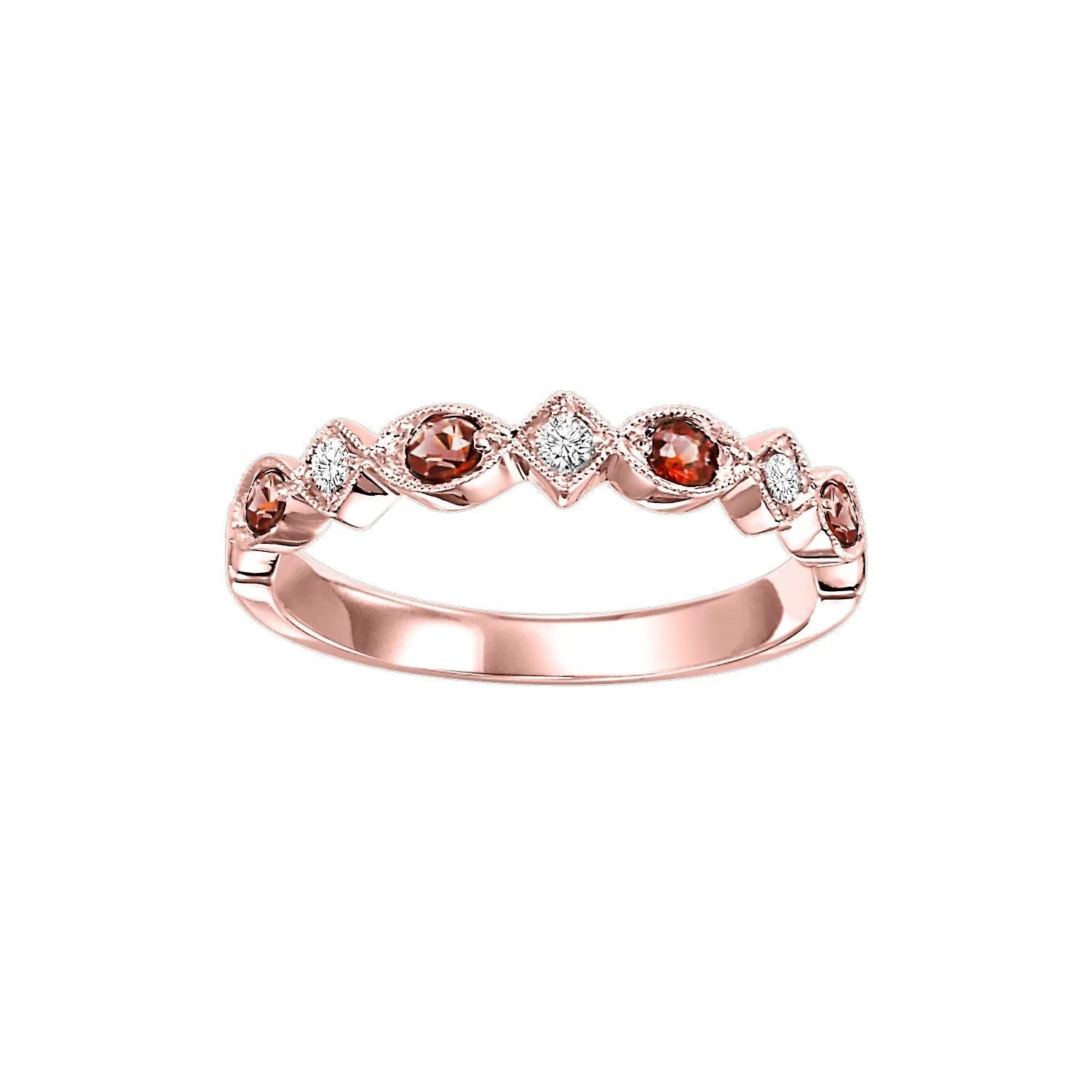 Garnet   Diamond Stackable Band - Multiple Options