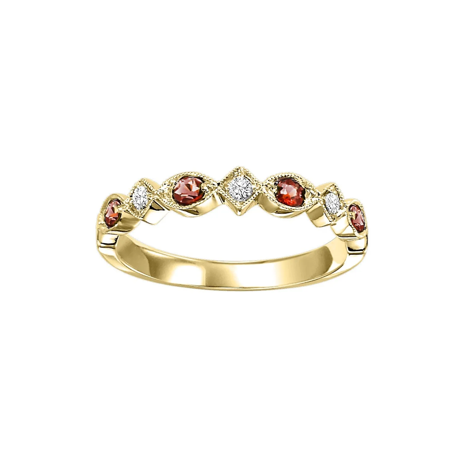 Garnet   Diamond Stackable Band - Multiple Options