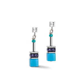 GeoCUBE® Iconic earrings turquoise-purple