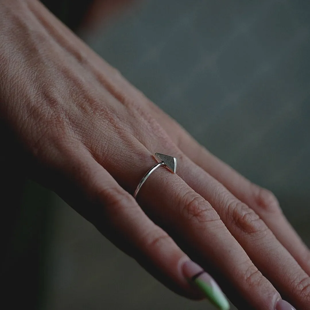 Geometric Mini Angular Triangle Ring - Choose Your Metal