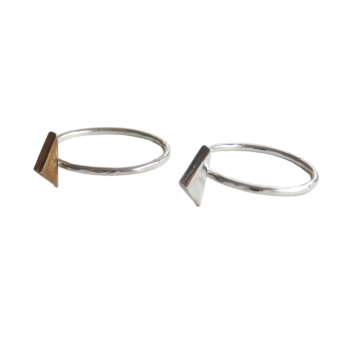 Geometric Mini Angular Triangle Ring - Choose Your Metal