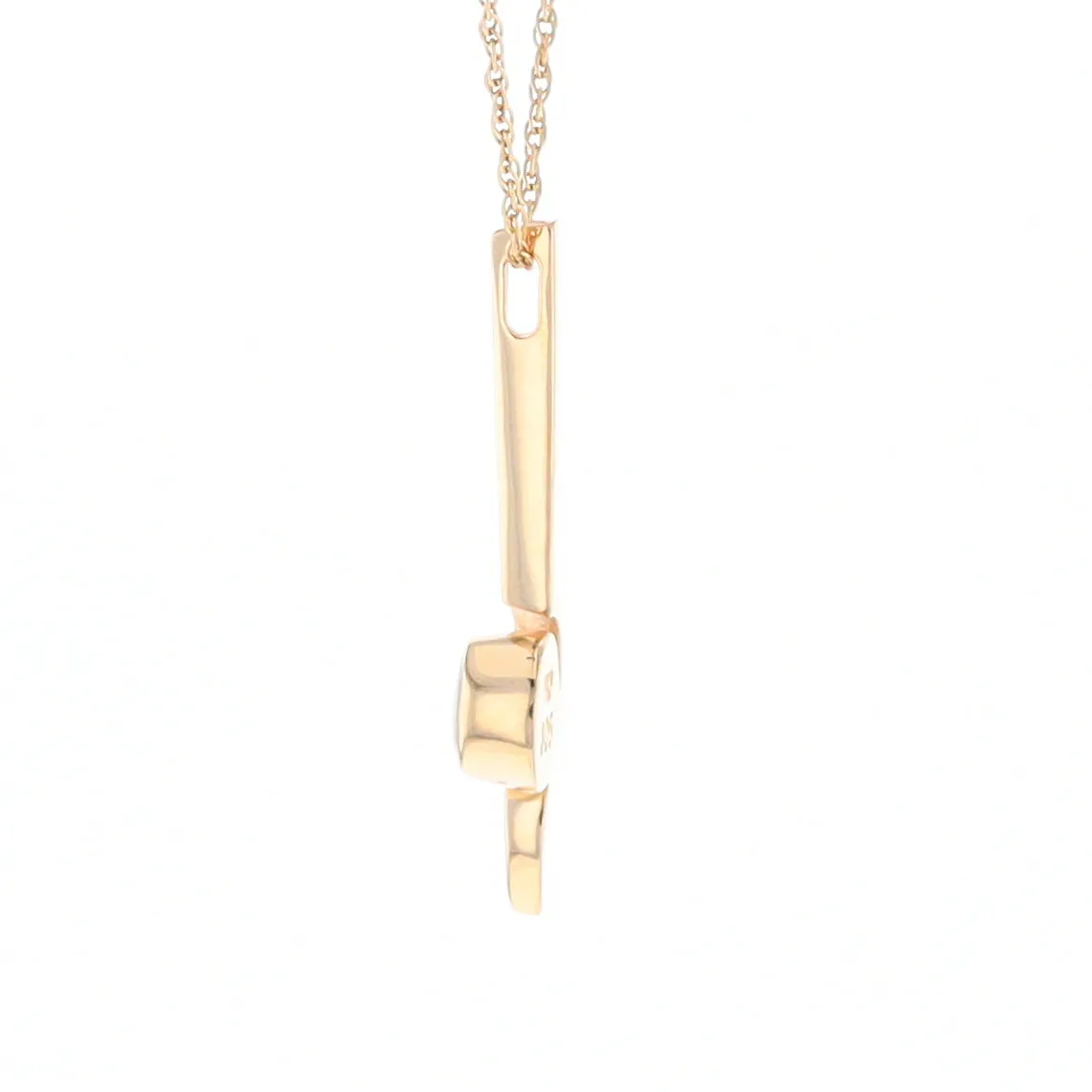 Gold Quartz Necklace Round Inlaid Curved Gold Bar Pendant