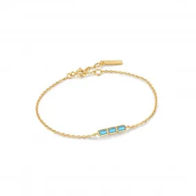 Gold Turquoise Bar Bracelet B033-01G