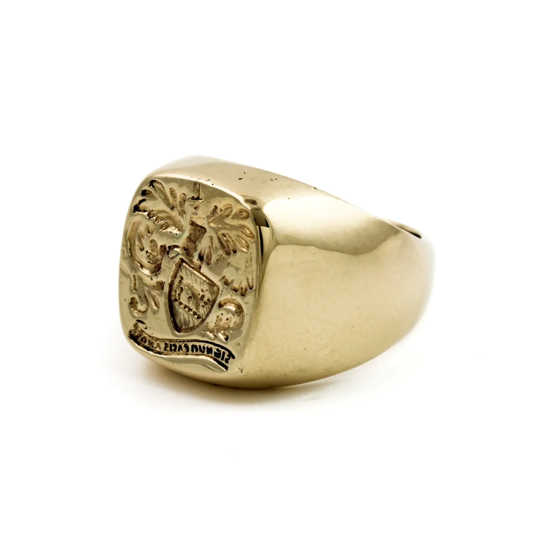 Gold Wax Seal Family Signet Ring