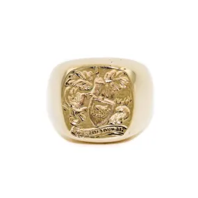 Gold Wax Seal Family Signet Ring