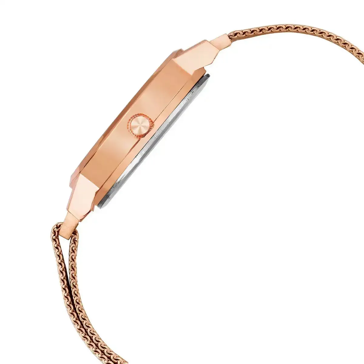 Golden Mesh Chain Analog Wrist Watch For Women - JW8566
