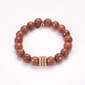 Goldstone Crystal Bracelet | Orange   Gold Rings