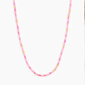Gorjana Poppy Gem Necklace (Rose Quartz)