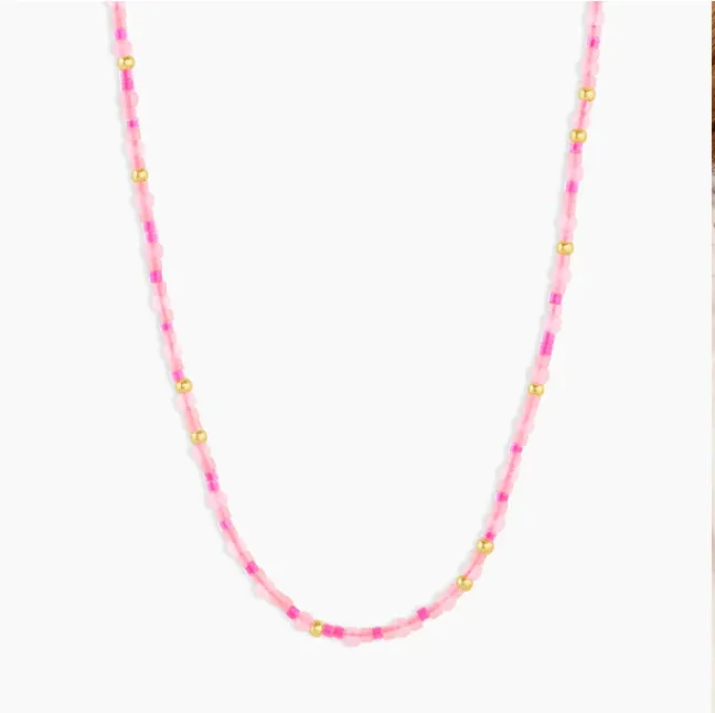 Gorjana Poppy Gem Necklace (Rose Quartz)