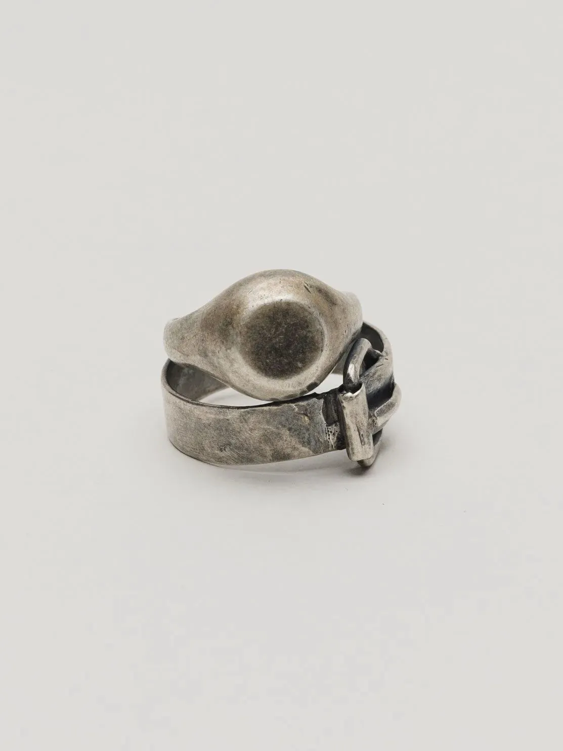 Goti Double Signet Silver Ring