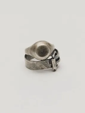 Goti Double Signet Silver Ring