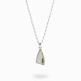 Green Tourmaline in Quartz Necklace