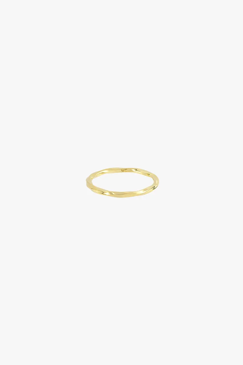 Hammered stacking ring gold plated