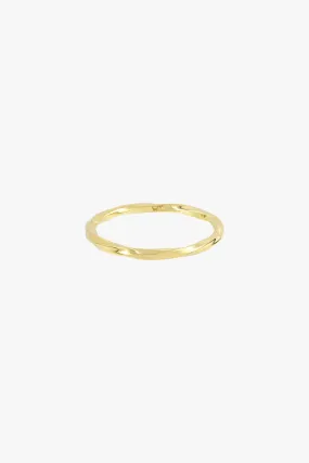 Hammered stacking ring gold plated