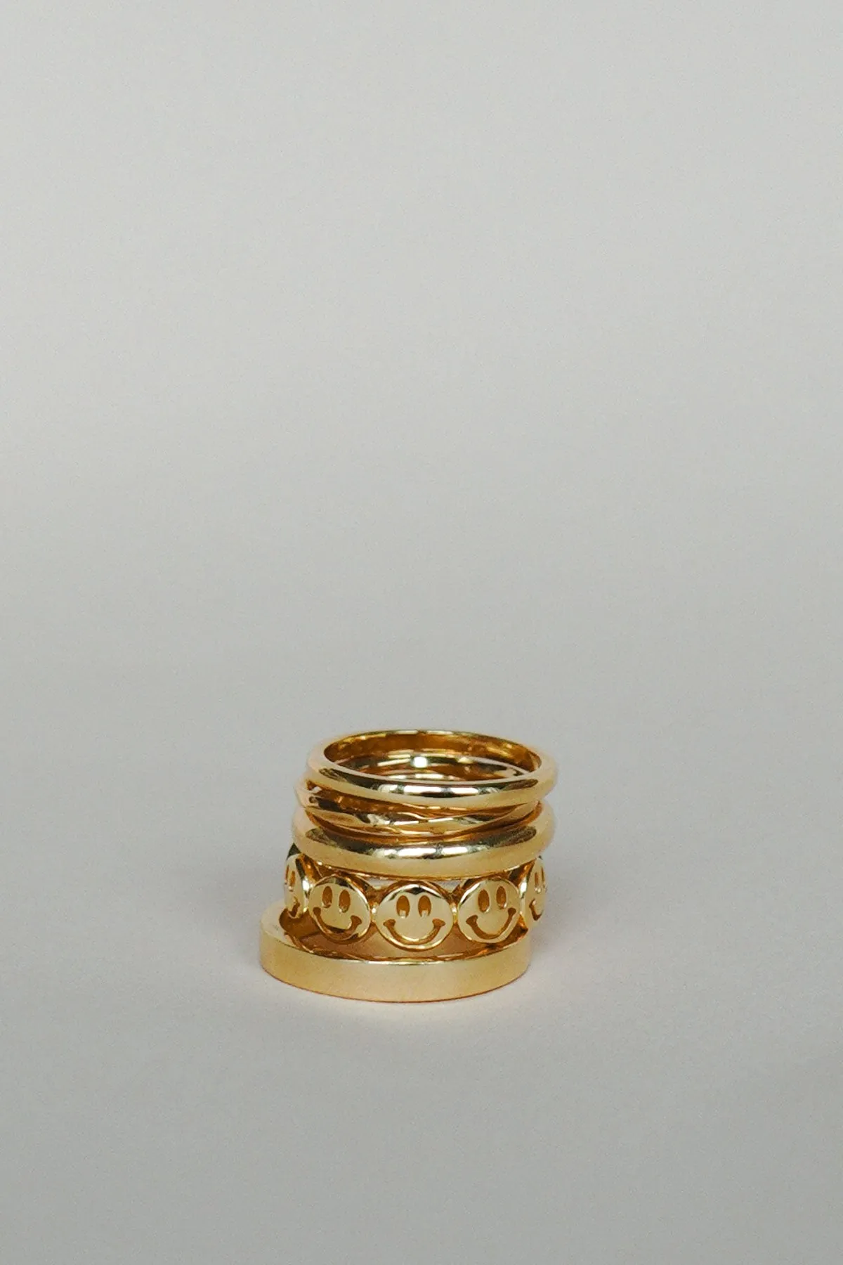 Hammered stacking ring gold plated